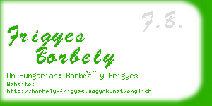 frigyes borbely business card